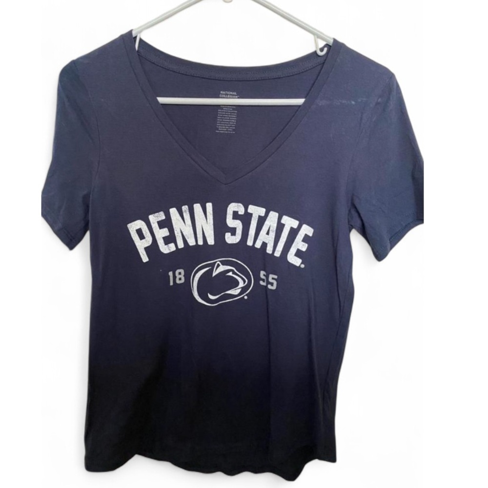 Women’s National Collegian Navy Penn State V-Neck Short Sleeve Shirt